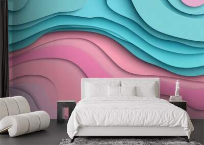 Geometric wallpaper with pastel colors Wall mural