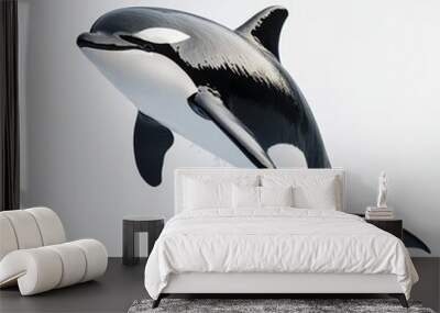 Jumping killer whale Orca isolated on transparent background Wall mural