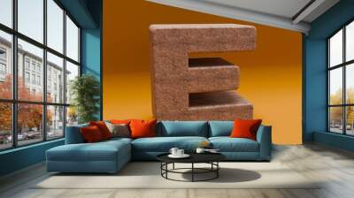  Alphabet. 3d letters render rock set. Letters set. Letter Ee. Woodenletter Ee Wall mural