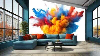 color explosion isolated on white background Wall mural