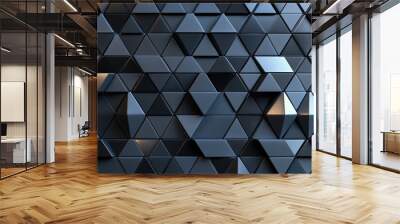 Futuristic, High Tech, colored background, with a triangular block structure. Wall texture with a 3D triangle tile pattern. 3D render  Wall mural