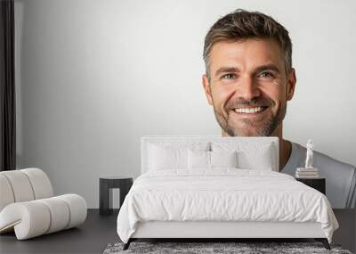 man smile isolated stock photo on white background Wall mural