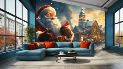 Santa claus with gifts Wall mural