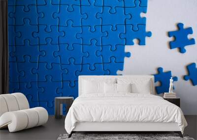 blue puzzles, textures and background Wall mural