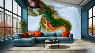 The colors of the aqueous ink are translucent. Abstract multicolored marble texture background Wall mural