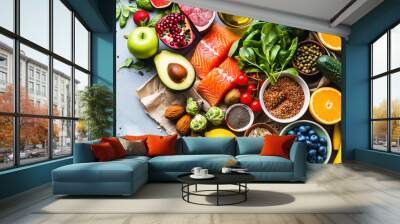 Balanced nutrition - healthy nutrition. proper nutrition. Wall mural