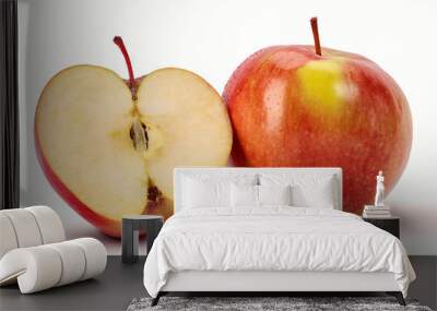 Two fresh apples isolated on white background Wall mural