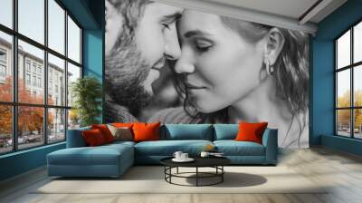 beautiful couple in love close up. intimacy between a man and a woman. the concept of the relationship Wall mural