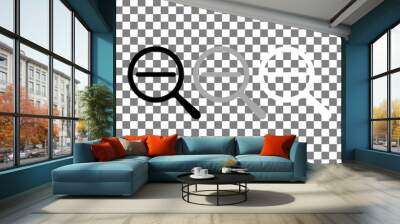 Zoom out magnifier search black, grey, white icon. Magnifying glass, search sign concept. Trendy flat isolated symbol for: illustration, outline, logo, mobile, app, design, web, ui, ux. Vector EPS 10 Wall mural