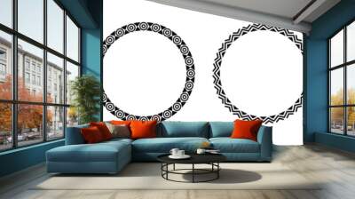 Africa tribal round frame vector design. Circle border african circle decoration Wall mural