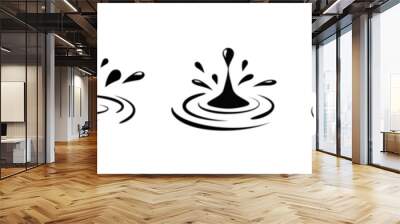 Water droplet fall fx logo animation. Moisture drop ripple icon vector Wall mural