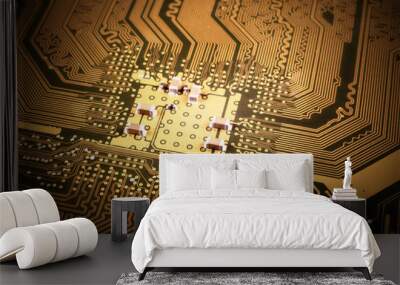 Motherboard, circuit board, vignetting, toned Wall mural