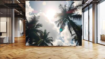 palm trees in the sun Wall mural