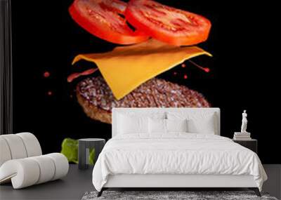 hamburger on white background Wall mural