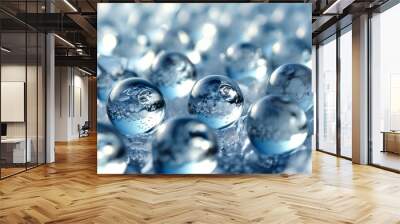 background of transparent round glass balls Wall mural