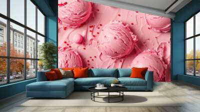 bubblegum flavored ice cream background Wall mural