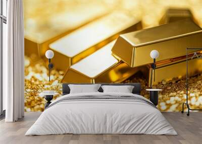 gold bars background Wall mural