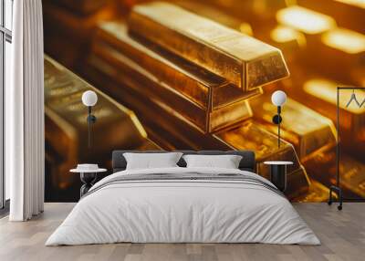 gold bars background Wall mural