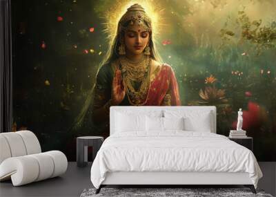 illustration of Goddess Parvati Wall mural