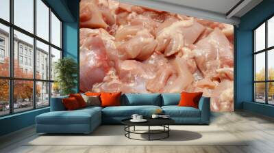 Cut raw chicken thighs Wall mural