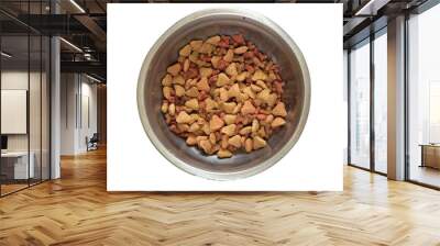 dog food on white background close-up Wall mural