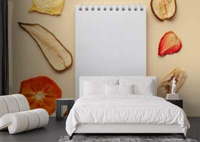 blank paper and autumn leaves Wall mural