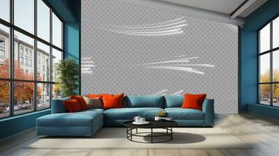  Speed Lines. Background of blue or white speed light lines. Dynamic lights on a dark background. Concept of high speed white speed lines. Vector png. Wall mural