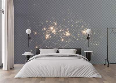 Christmas background. Powder dust light PNG. Magic shining gold dust. Fine, shiny dust bokeh particles fall off slightly. Fantastic shimmer effect. Vector illustrator.	 Wall mural