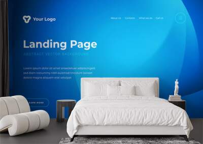 Abstract background dynamic light lines website landing page or banner template modern style vector illustration. Blue gradients composition for poster cover and web site background. Wall mural