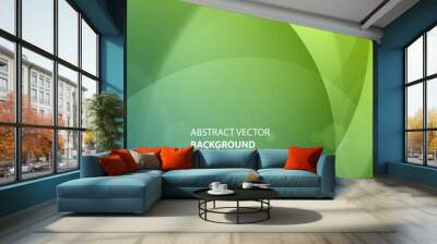 Abstract green swirl circles vector background. Digital shapes geometric balls with spectacular gradient. Wall mural