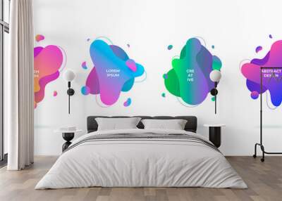 Modern abstract vector banners set flat geometric liquid blob shapes colorful colors Wall mural