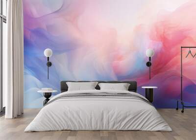 Abstract background with blue, pink and purple paint flowing in water Wall mural