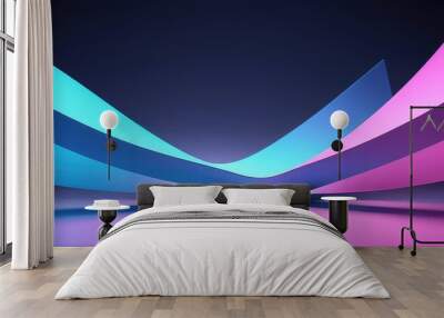 playful abstract design with various shapes and bright colors Wall mural