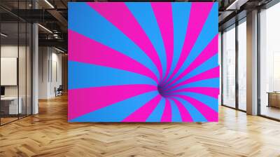 3d illustration pink-blue funnel. Striped colorful abstract background. Background pop arts design concept,website,business,abstract.  Wall mural