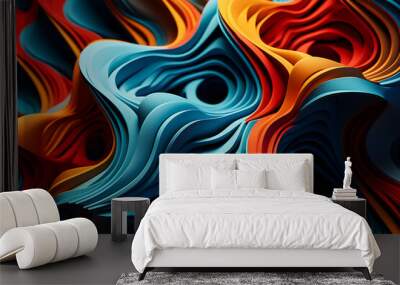 Abstract geometric lines design element, generative ai Wall mural