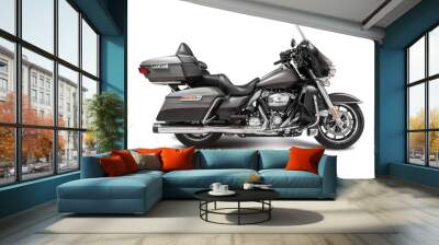 Classic luxury touring motorcycle isolated on white background Wall mural