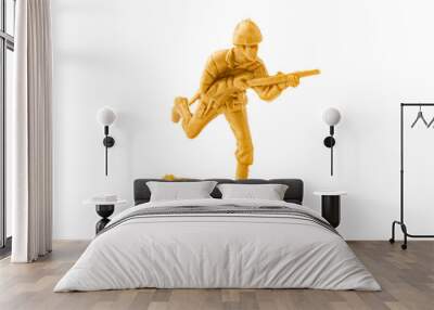 plastic toy soldier isolated on white background. Wall mural