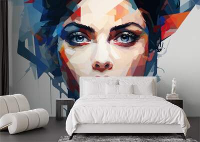 abstract portrait of woman isolated vector style with transparent background illustration Wall mural