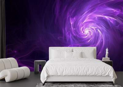 abstract purple background with a bright purple swirl Wall mural