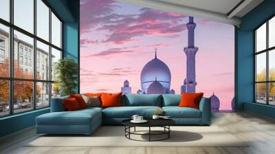 grand mosque with a crescent moon Wall mural