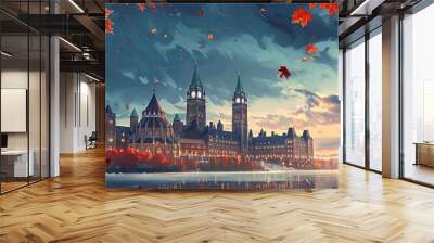 Happy victoria day canada.art illustration Wall mural