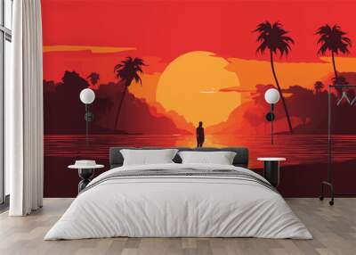 heat wave vector flat minimalistic isolated illustration Wall mural