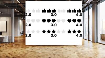 Rating set icons. Flat and silhouette style. Vector icons. Wall mural