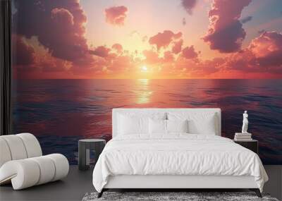 sunset over the sea Wall mural