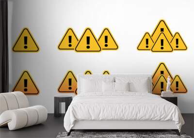 Warning sign set icons. Flat style. Vector icons. Wall mural