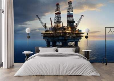 oil drilling rig Wall mural