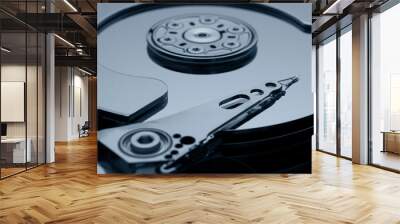 Detailed view of the inside of a hard disk drive Wall mural