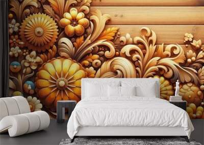 a wooden door with a design that says quot art quot on it Wall mural