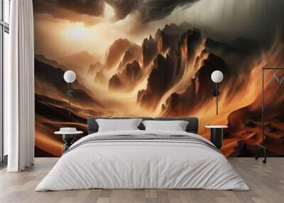 Desert Storm Dynamics Unveiled in a Powerful Grit and Sand Vortex
 Wall mural