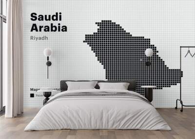 Creative Dotted Map of United Arab Emirates with capital Abu Dhabi. Square dots Wall mural